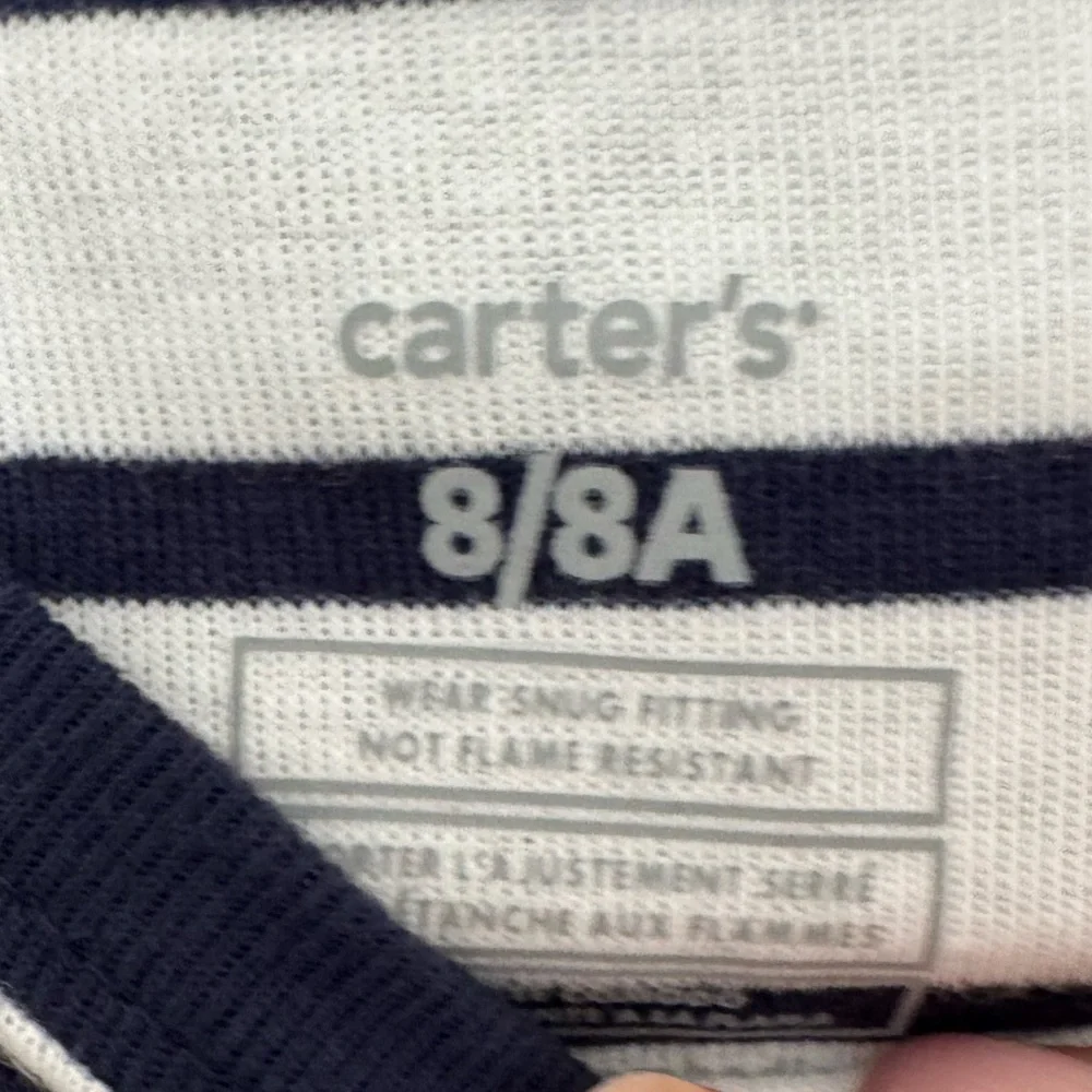 Carter's Blue Dinosaur Pajama Set with Stripes Boys Size 8